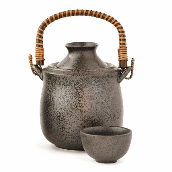沢の鶴]黒結晶耳付 美濃焼き燗徳利 270ml（大） ｜日本酒通販は沢の鶴
