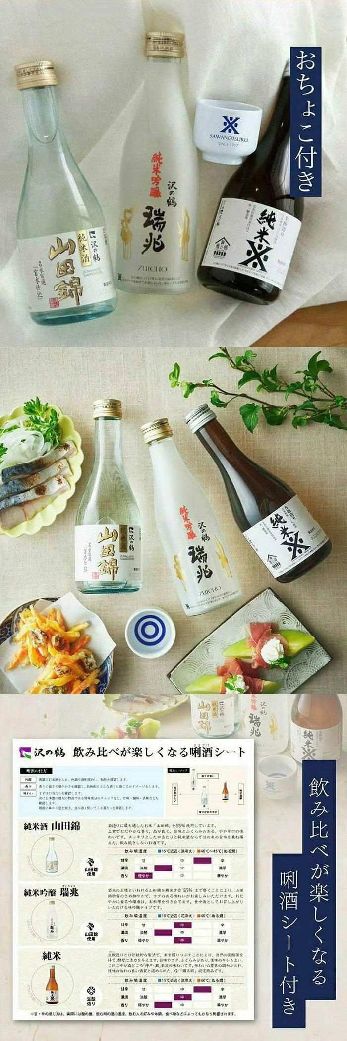 沢の鶴]飲み比べ ちょこっとセット ｜日本酒通販は沢の鶴公式